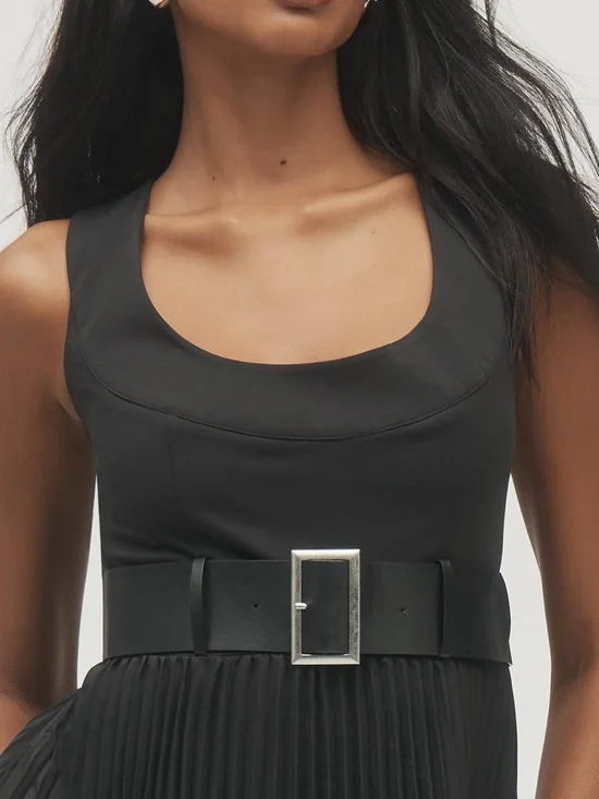 Maeve by Anthropologie Pleated Mini Dress Black Onyx Size Large NWT - Picture 9 of 9